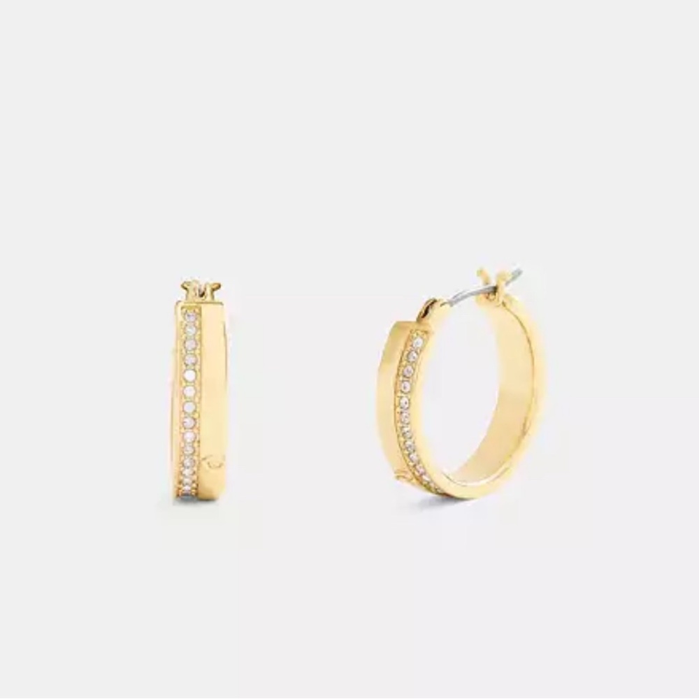COACH Pavé Hoop Earrings